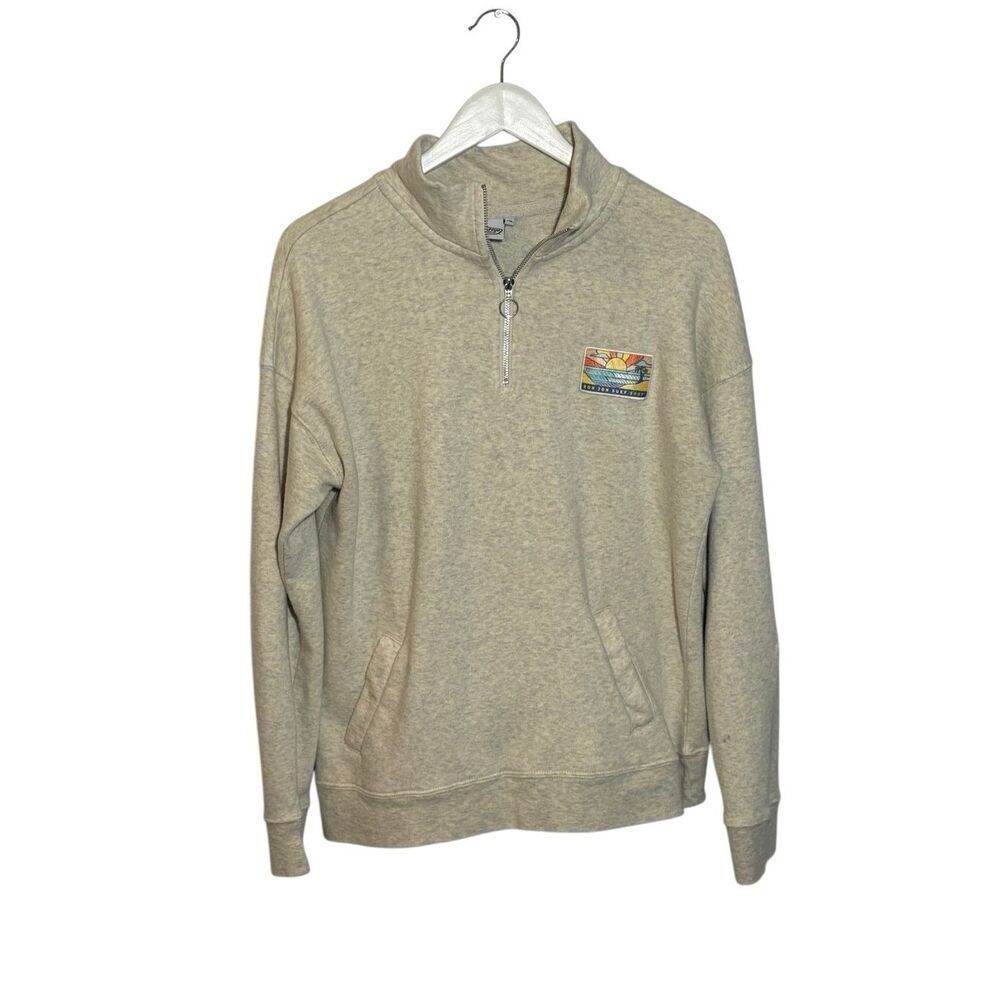 Ron Jon Surf Shop 1/4 zip pullover in light sand - XL